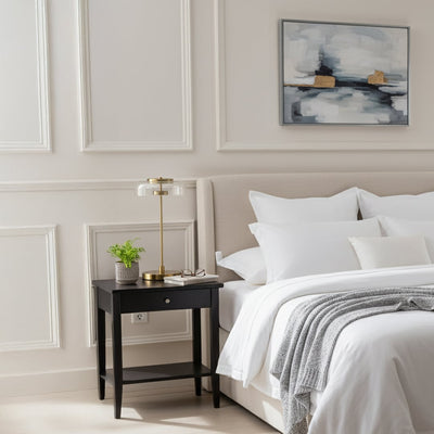 Zavod Gold Metallic Table Lamp with Glass Shade