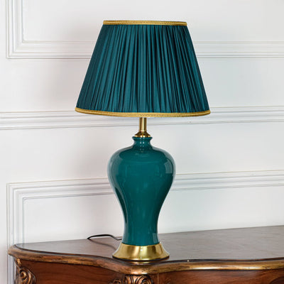 Zeleno Ceramic Table Lamp with Green Shade