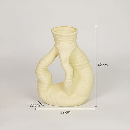 zhu coiled ceramic vase yellow dimensions