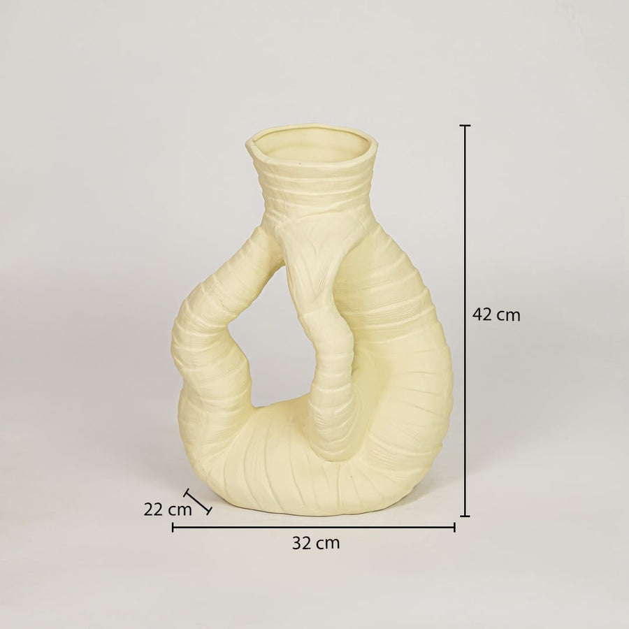zhu coiled ceramic vase yellow dimensions