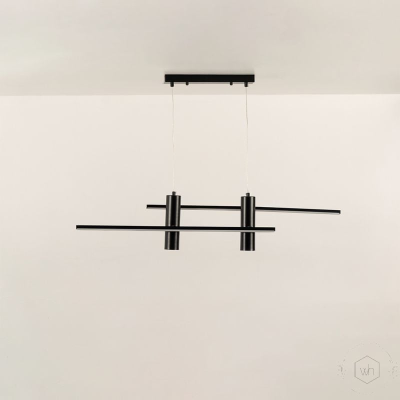 Parallel 2 Light Chandelier Black Light Off White Background