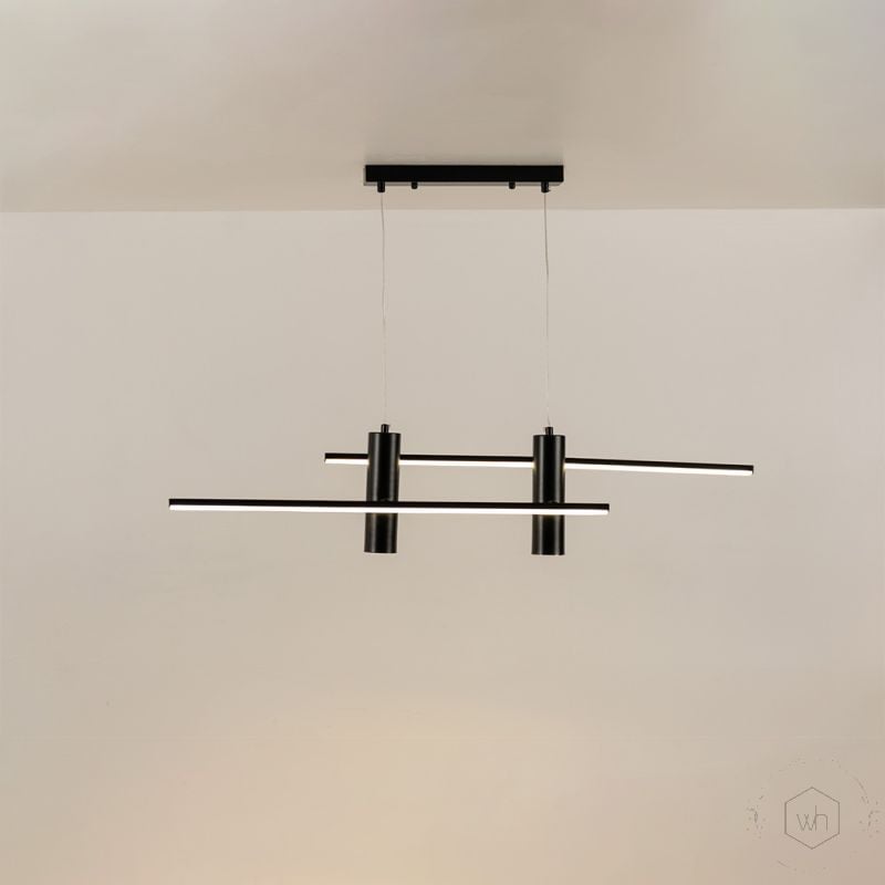 Parallel 2 Light Chandelier Black Light On White Background