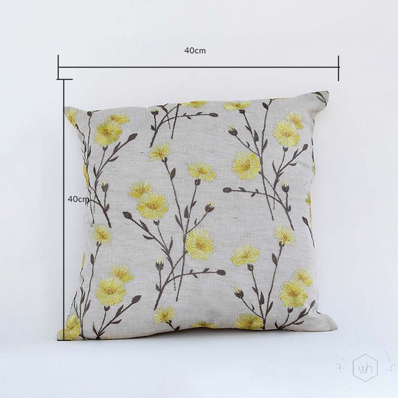 Dandelion Designer Multicoloured Embroidered Cushion Cover Dimensions