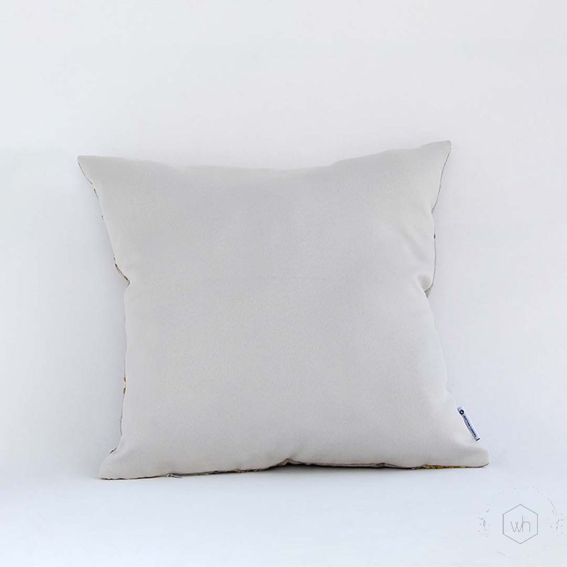 Pecan Designer Blue Embroidered Cushion Cover Back Side