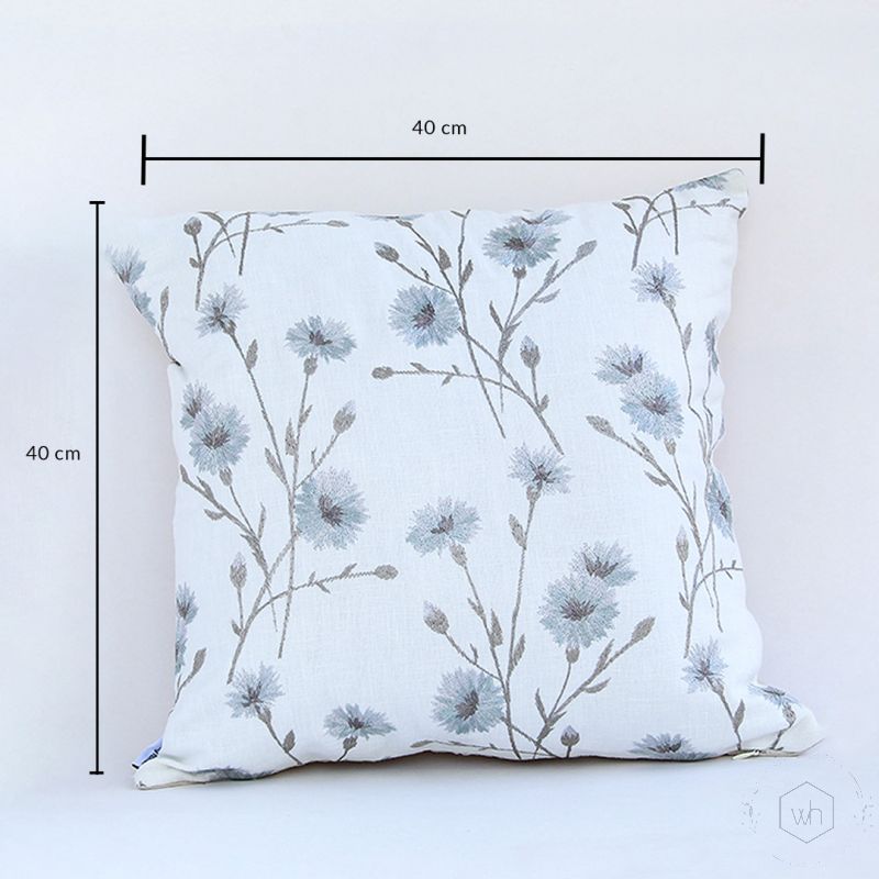 Serein Blanche Embroidered Cushion Cover Dimensions