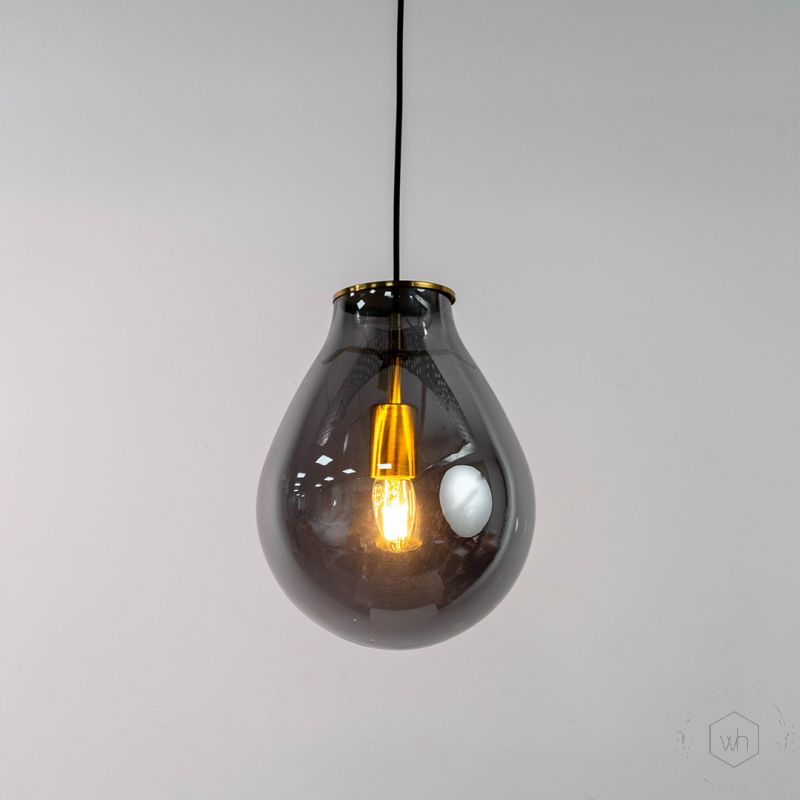Modern Glass Shade Hanging Pendant Light White Background