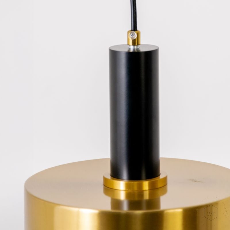 Dazzle Bright Black Gold Metal Hanging Lamp Closeup