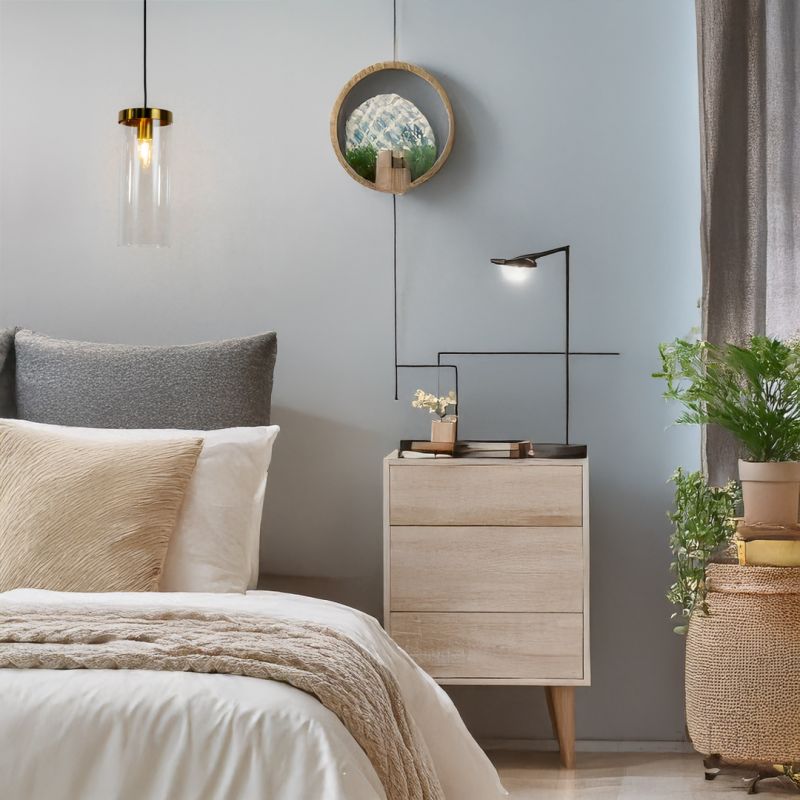 Glass Drum Shade Hanging Pendant Lamp Lifestyle