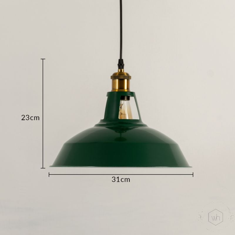 Vintage Green Shade Pendant Light Dimensions