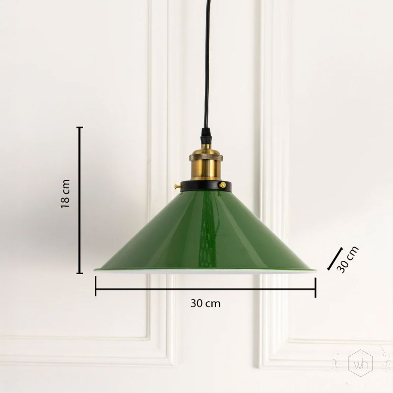Industrial Green Enamel Pendant Light Dimensions