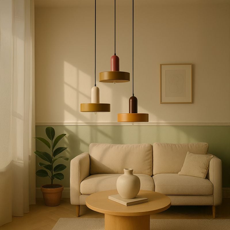 Italian Retro Pendant Light Orange Red Main Lifestyle