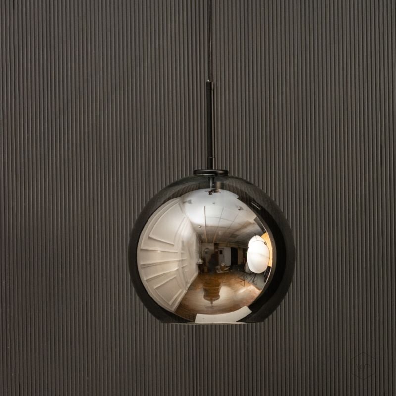 LukLoy Loft Modern Pendant Light Chrome Light Off Black Background