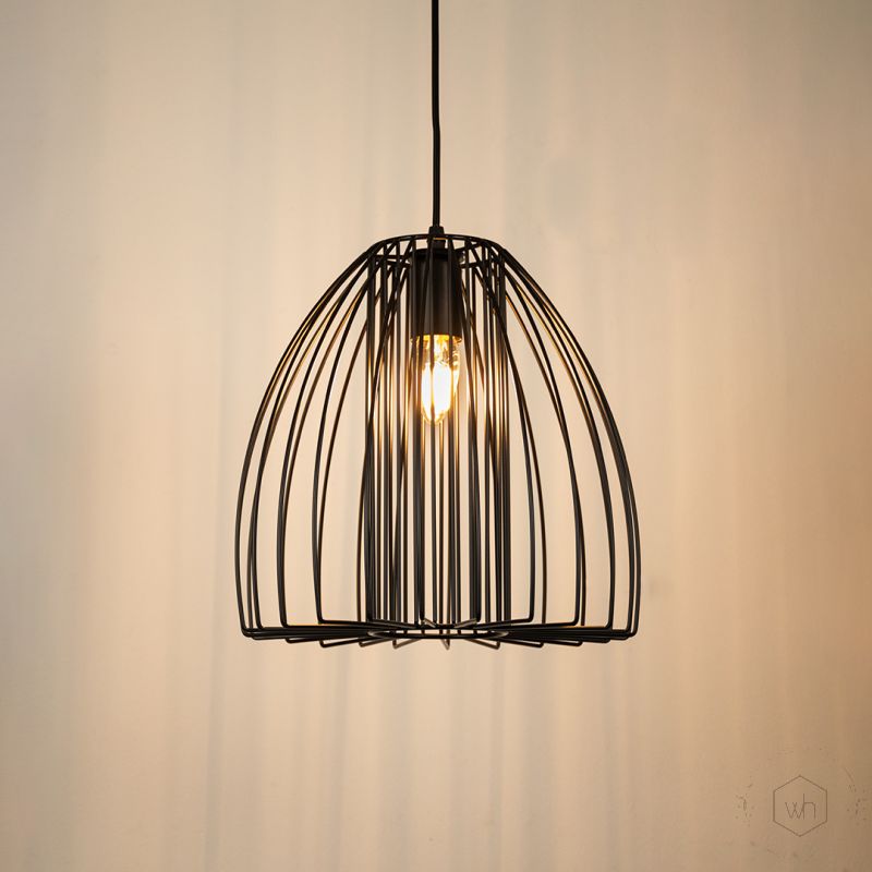 Cranbrook Geometric Pendant Light - BlackLight On White Background
