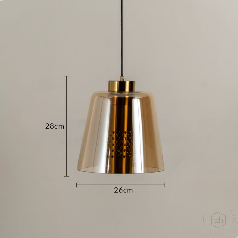 Conical Mesh Hanging Light Amber Dimensions