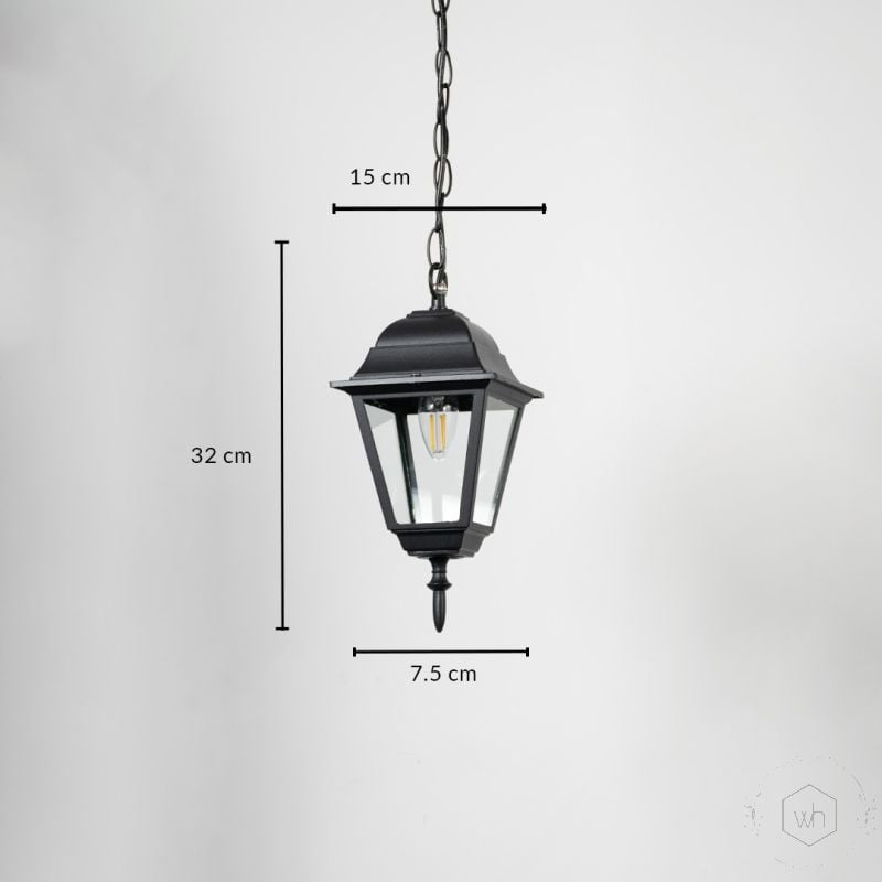 Mid Century Outdoor Hanging Light Small Dimensions