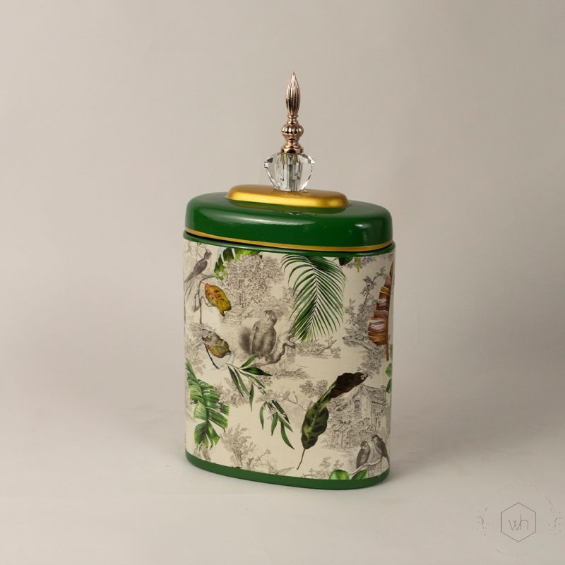Tropical Leaves Jar Medium Side Angle