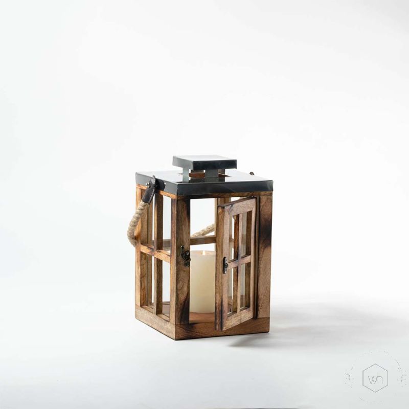 Ozigo Wooden Lantern Small Light On White Background-1