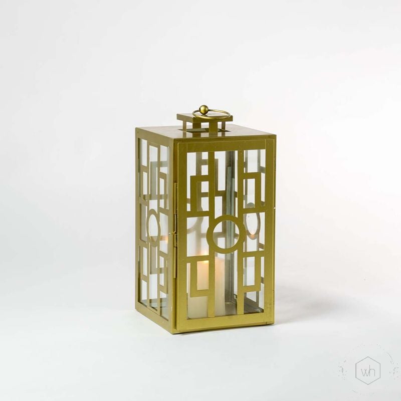 Lova Golden Lantern Medium Light On White Background