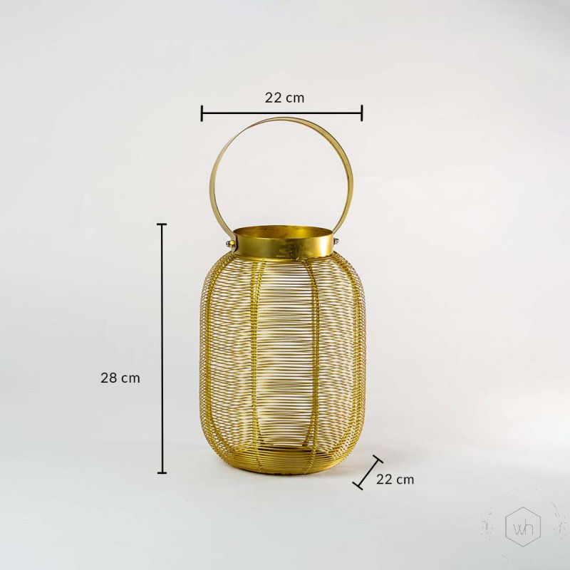 Gold Constellation Stainless Steel Wired Tealight Lantern Small Dimensions
