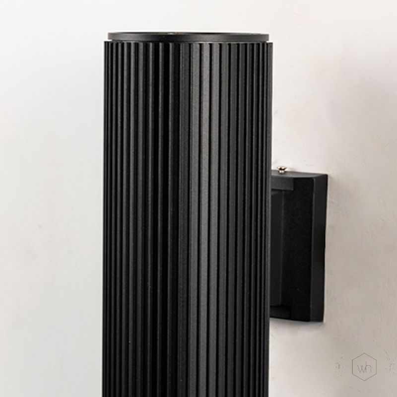 Ribbed Cylindrical Wall Light Large Closeup
