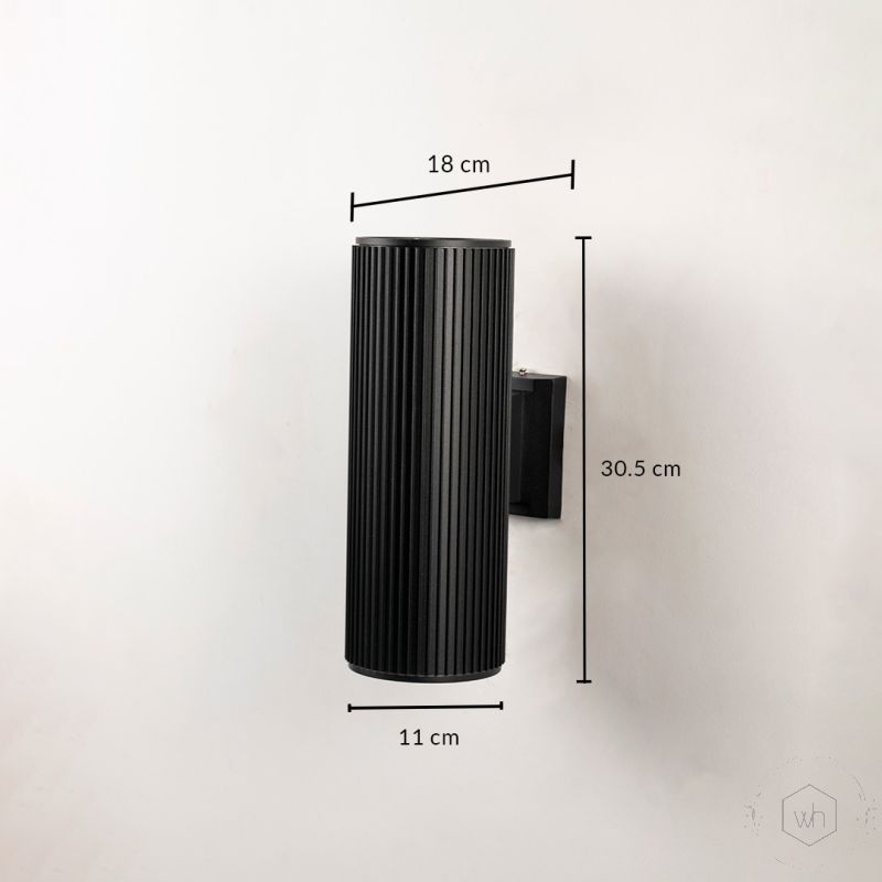 Ribbed Cylindrical Wall Light Large Dimensions