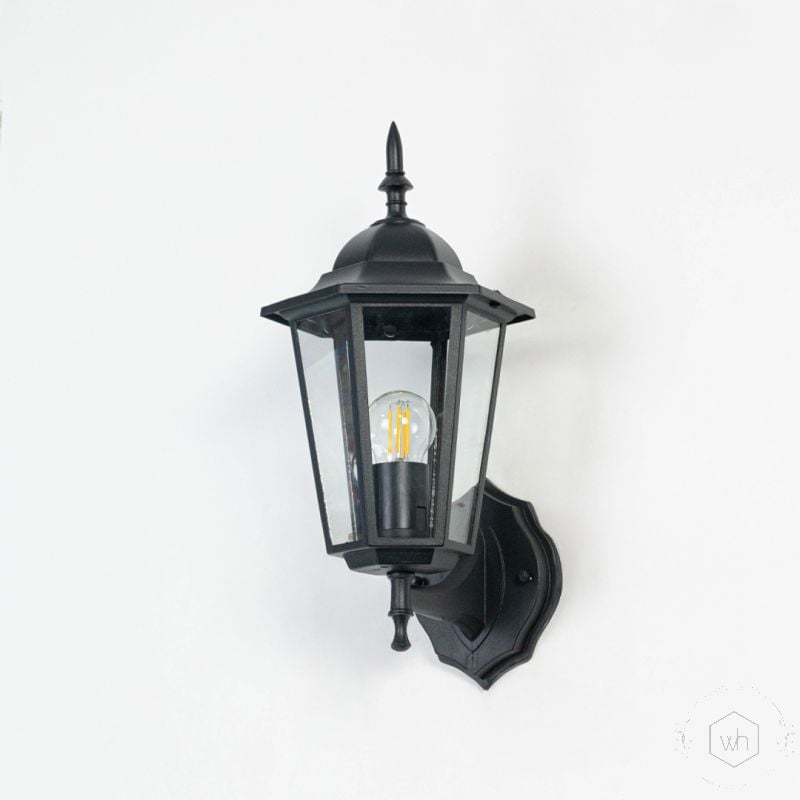 retro outdoor wall light small light off white background
