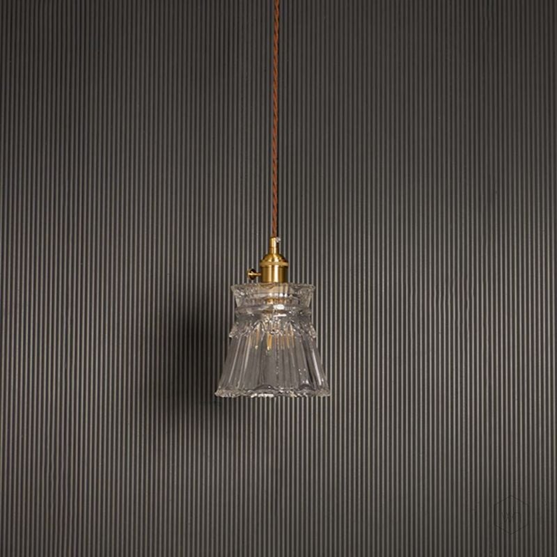 Kelopak Glass Hanging Light Light Off Black Background