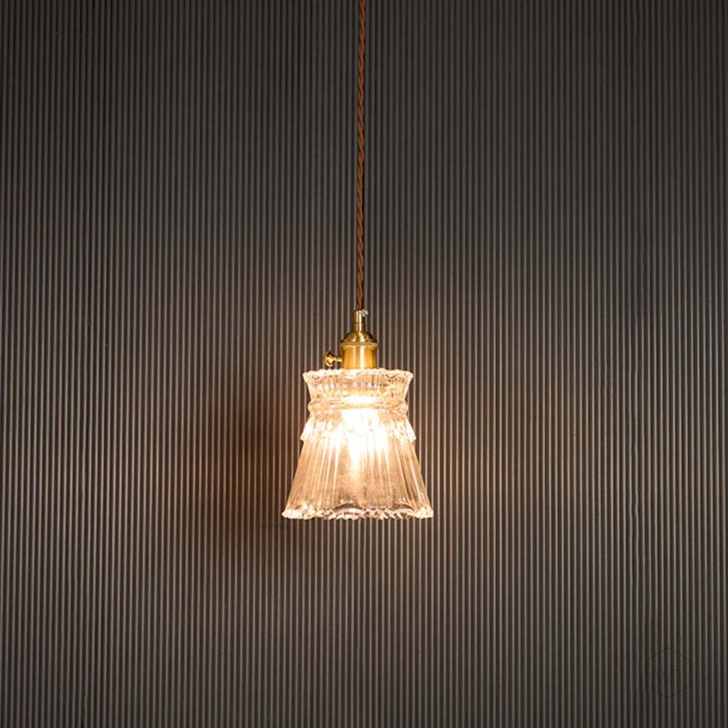 Kelopak Glass Hanging Light Light On Black Background