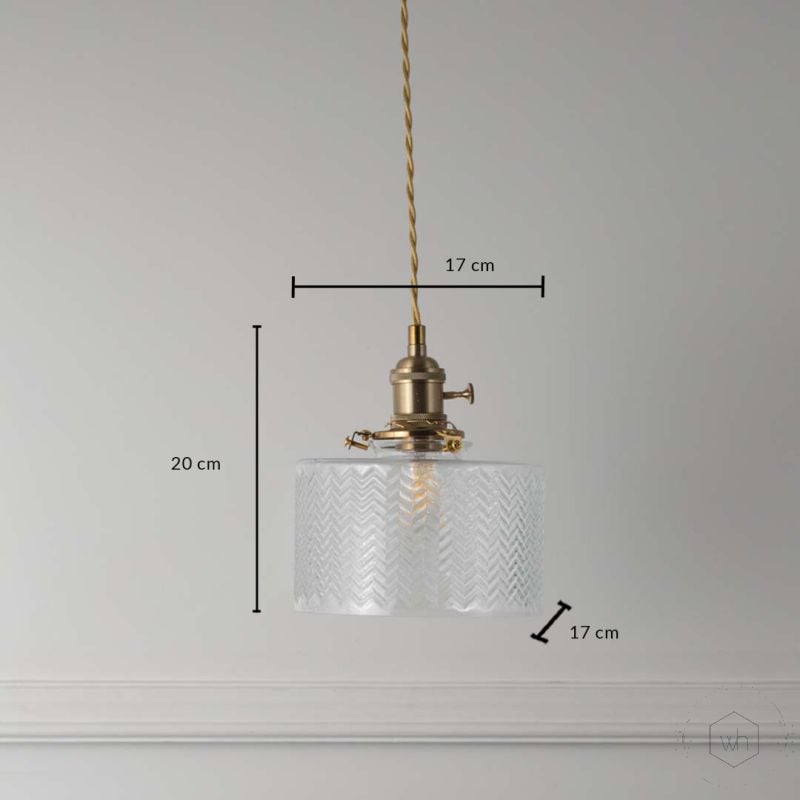 Carnalion Glass Hanging Light Dimensions
