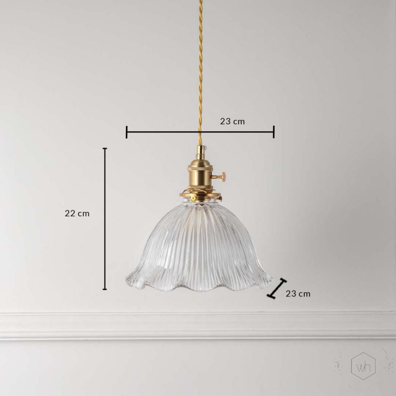 Goldenbell Glass Hanging Light Dimensions