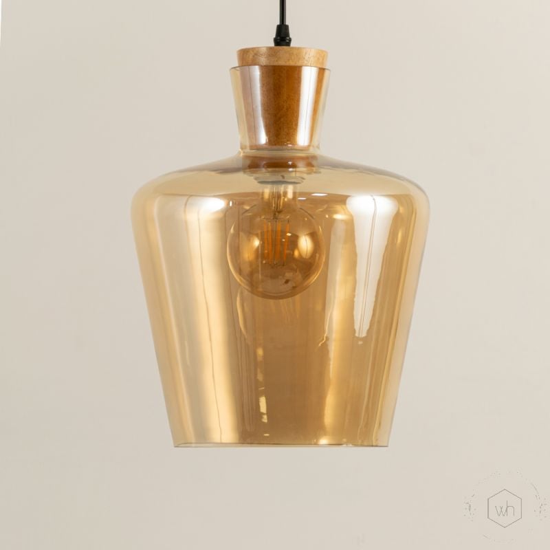 Mid Century Style Flip Glass Shade Pendant Light Closeup