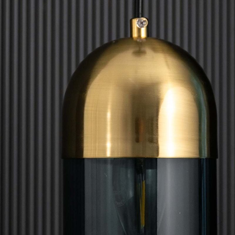 Modern Glass Tube Pendant Light Closeup