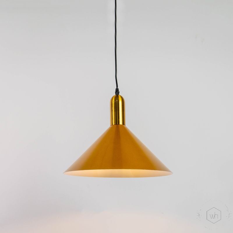 Dome Shape Metal Hanging Pendant Light Light On White Background