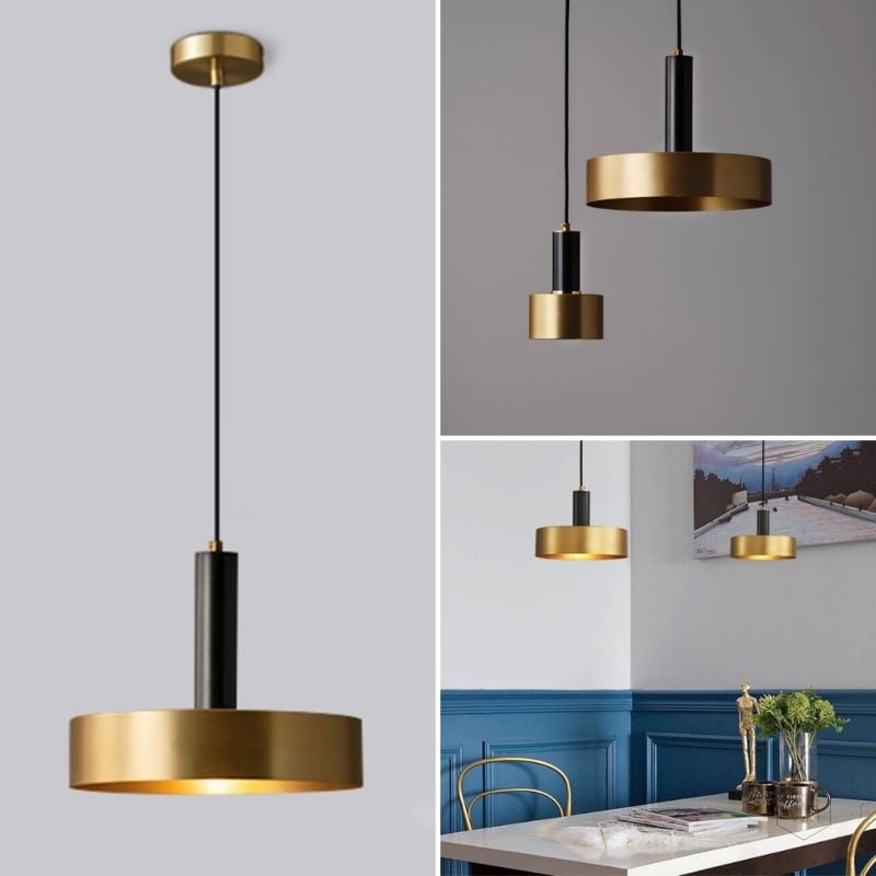 Dazzle Bright Black   Gold Metal Hanging Lamp Lifestyle