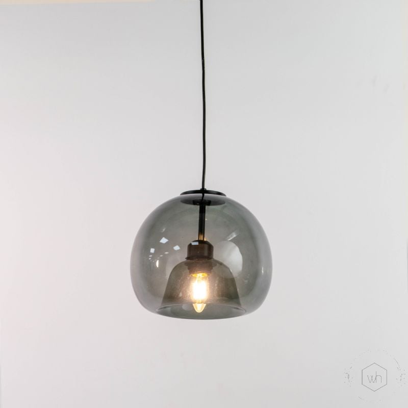 Modern Hanging Pendant Light - Black Light On White Background