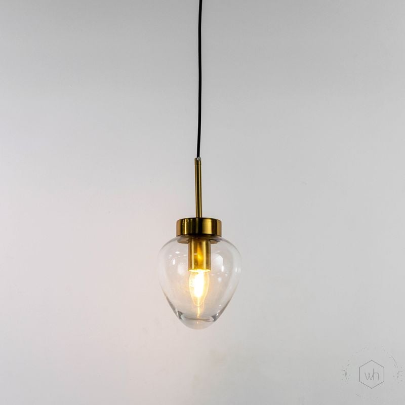 Opulent Shine Glass Hanging Pendant Lamp Light On White Background