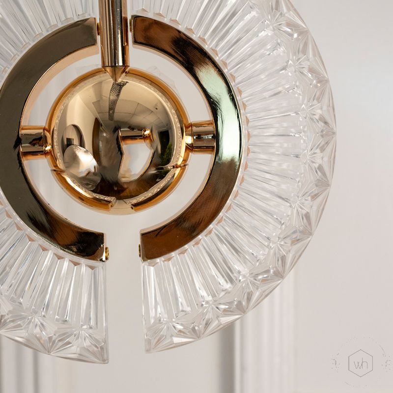 Wing Golden Glass Pendant Light Closeup