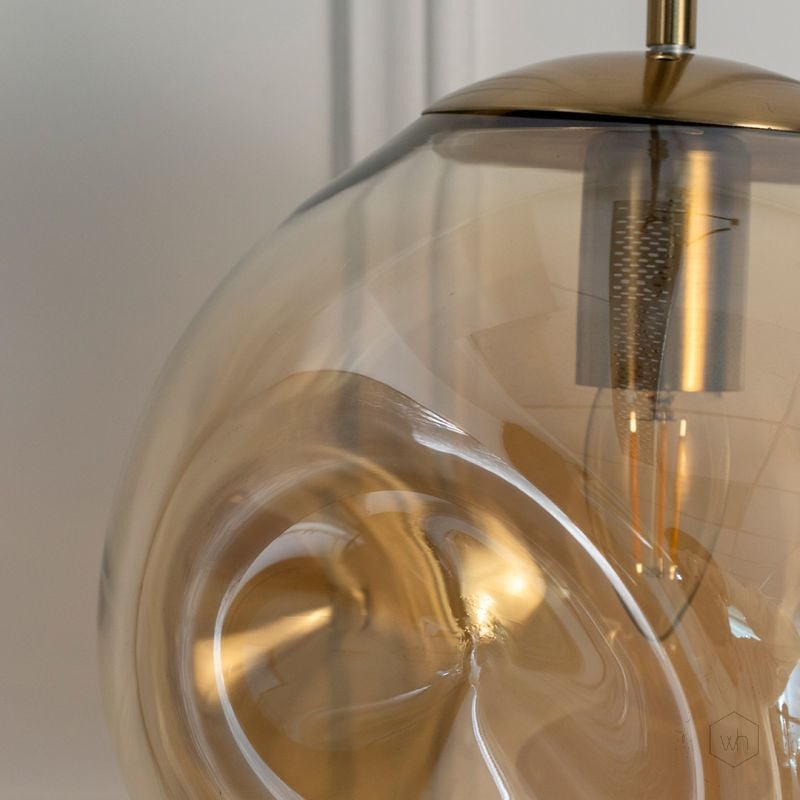 Postmodern Amber Crystal Glass Pendant Light Closeup