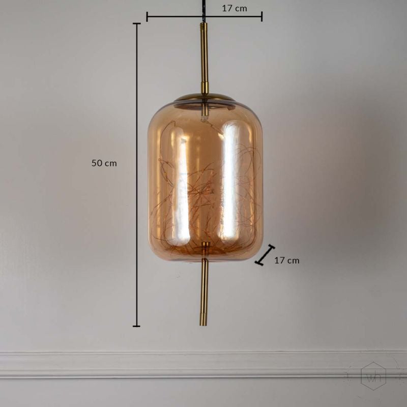 Amber Glass Hanging Lamp Cylinder Dimensions