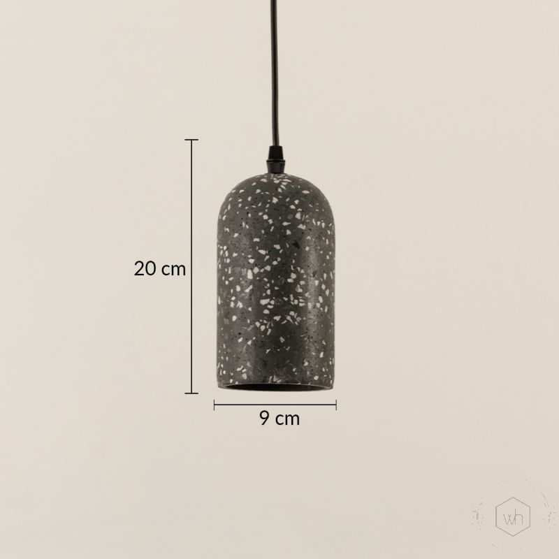 Terrazzo Cement Pendant Light Black Dimensions