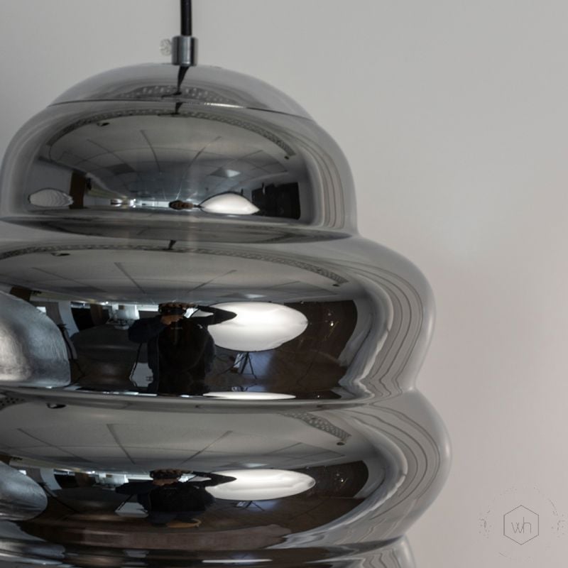 Cognac Smoky Glass Pendant Lamp Closeup