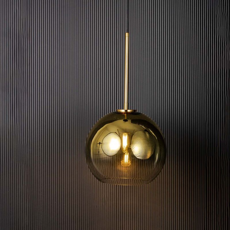 LukLoy Loft Modern Pendant Light Gold Light On Black Background