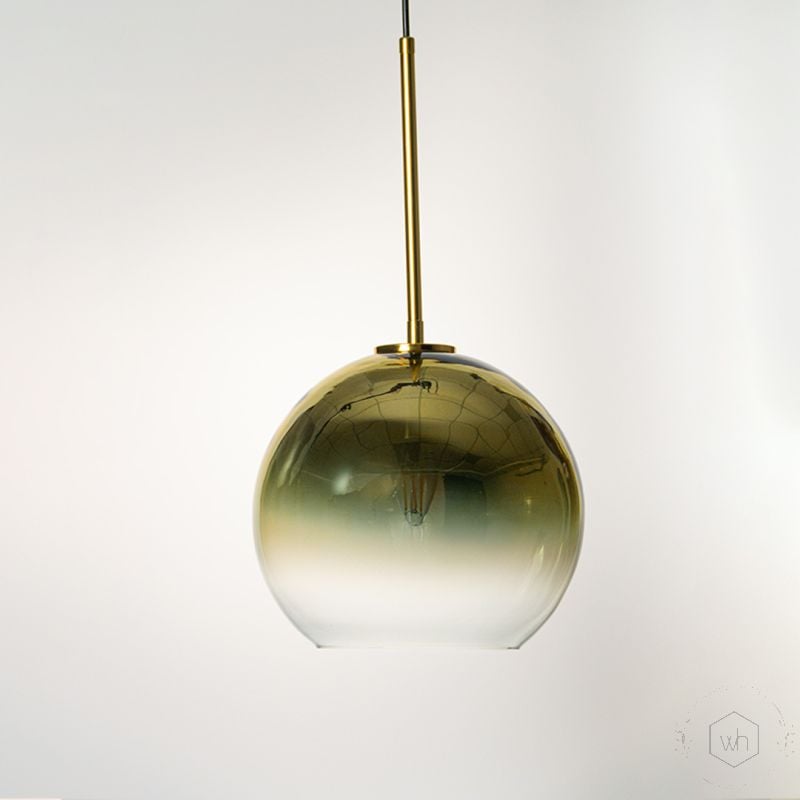 LukLoy Loft Modern Pendant Light GoldLight Off White Background 1
