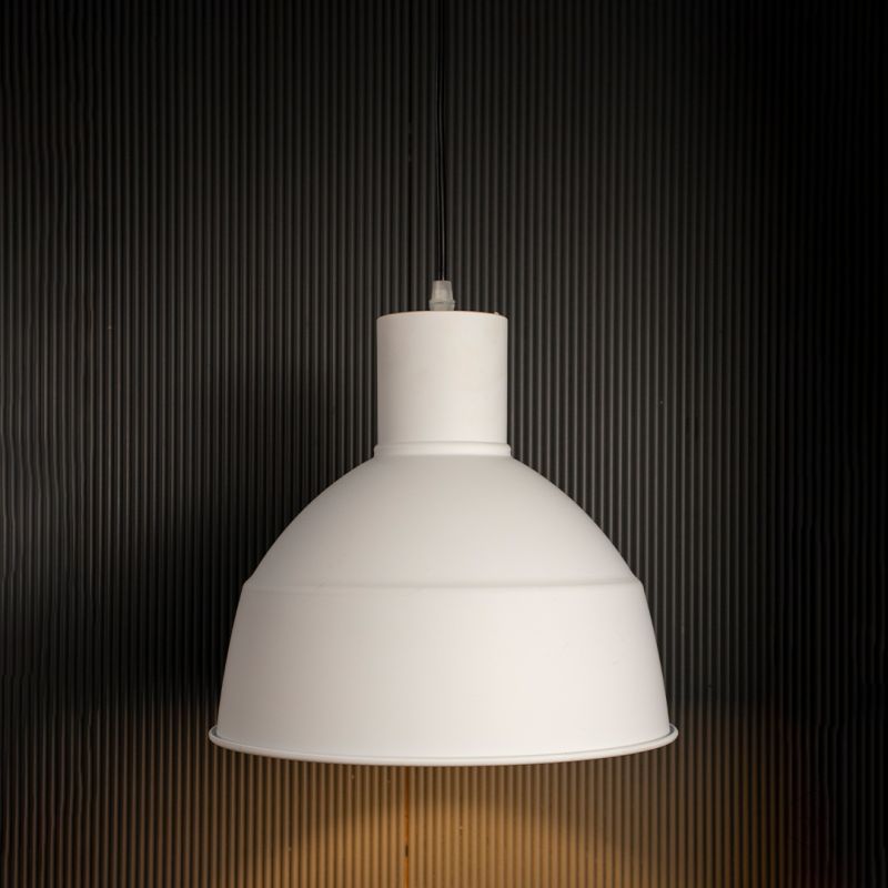 Gloria White Pendant light Light On Black Background