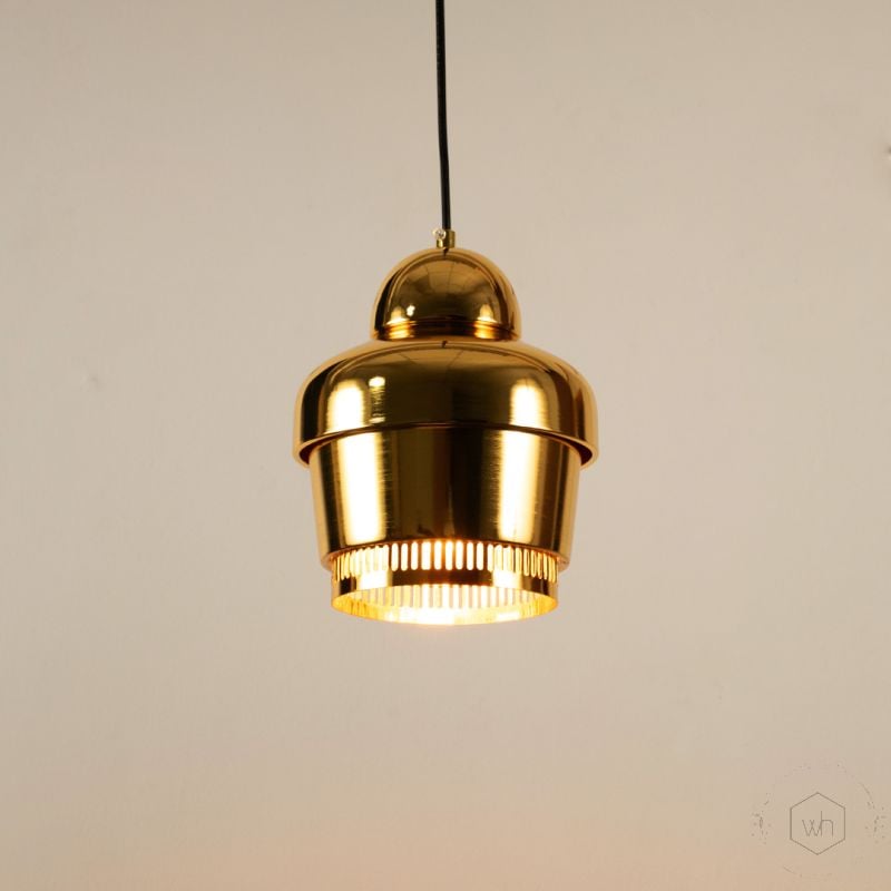 Rodan Pendant Light GoldLight On White Background