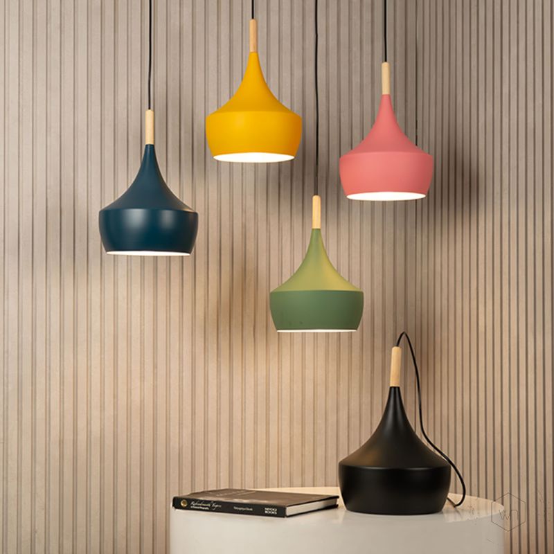 Wood Tip Pendant Lamp - Dome & Green Lifestyle