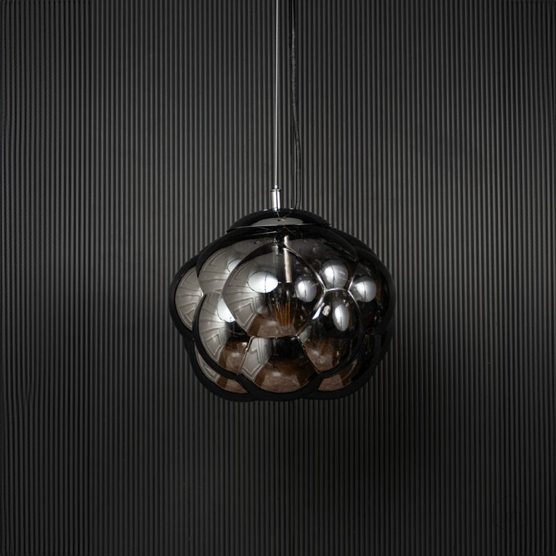 Curve Pendant Lamp Black Light Off Black Background