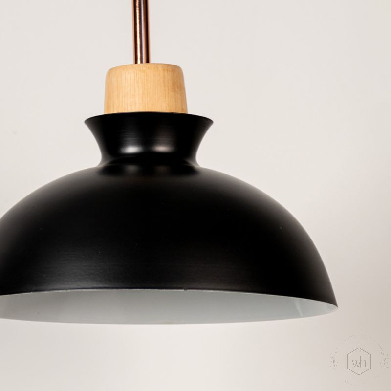 Dome Pendant Lamp Black Closeup