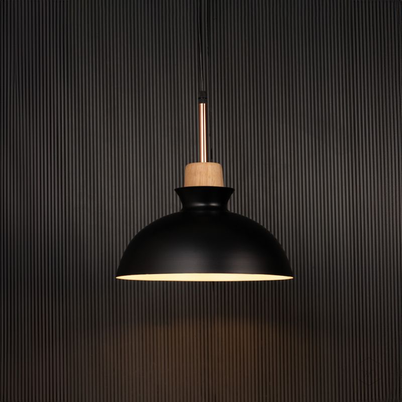Dome Pendant Lamp Black Light On Black Background