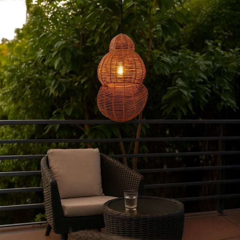 Silvia Handwoven Bamboo Pendant Main Lifestyle